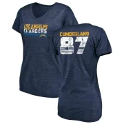 Jeff Cumberland Women's Los Angeles Chargers Retro Tri-Blend V-Neck T-Shirt - Navy