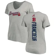 Jeff Francoeur Women's Atlanta Braves Backer Slim Fit T-Shirt - Ash