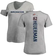 Jeff Heuerman Women's Denver Broncos Backer V-Neck T-Shirt - Ash