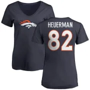 Jeff Heuerman Women's Denver Broncos Name & Number Logo Slim Fit T-Shirt - Navy