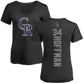 Jeff Hoffman Women's Colorado Rockies Backer Slim Fit T-Shirt - Black