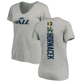 Jeff Hornacek Women's Utah Jazz Ash Backer T-Shirt