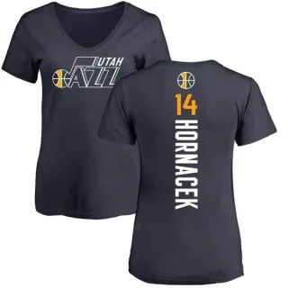 Jeff Hornacek Women's Utah Jazz Navy Backer T-Shirt