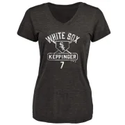 Jeff Keppinger Women's Chicago White Sox Base Runner Tri-Blend T-Shirt - Black