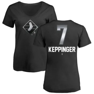 Jeff Keppinger Women's Chicago White Sox Midnight Mascot V-Neck T-Shirt - Black