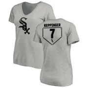 Jeff Keppinger Women's Chicago White Sox RBI Slim Fit V-Neck T-Shirt - Heathered Gray