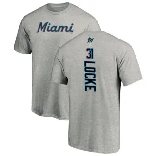 Jeff Locke Miami Marlins Backer T-Shirt - Ash