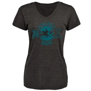 Jeff Odgers Women's San Jose Sharks Insignia Tri-Blend T-Shirt - Black