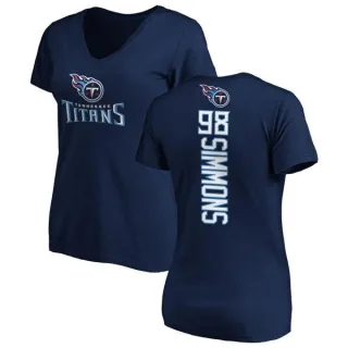 Jeffery Simmons Women's Tennessee Titans Backer Slim Fit T-Shirt - Navy