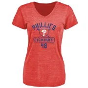 Jerad Eickhoff Women's Philadelphia Phillies Base Runner Tri-Blend T-Shirt - Red