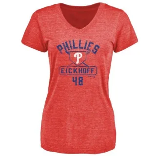 Jerad Eickhoff Women's Philadelphia Phillies Base Runner Tri-Blend T-Shirt - Red