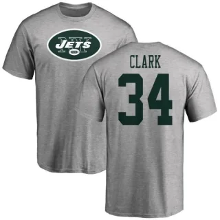 Jeremy Clark New York Jets Name & Number Logo T-Shirt - Ash