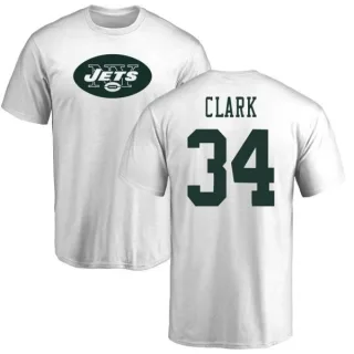 Jeremy Clark New York Jets Name & Number Logo T-Shirt - White