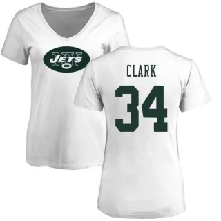 Jeremy Clark Women's New York Jets Name & Number Logo Slim Fit T-Shirt - White