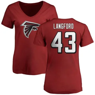 Jeremy Langford Women's Atlanta Falcons Name & Number Logo Slim Fit T-Shirt - Red