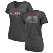 Jeremy Langford Women's Atlanta Falcons Retro Tri-Blend V-Neck T-Shirt - Black