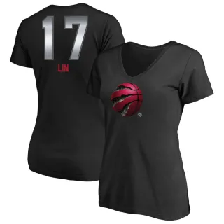 Jeremy Lin Women's Toronto Raptors Black Midnight Mascot T-Shirt