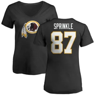 Jeremy Sprinkle Women's Washington Redskins Name & Number Logo Slim Fit T-Shirt - Black