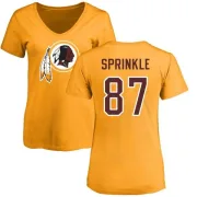 Jeremy Sprinkle Women's Washington Redskins Name & Number Logo Slim Fit T-Shirt - Gold