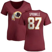 Jeremy Sprinkle Women's Washington Redskins Name & Number Logo Slim Fit T-Shirt - Maroon