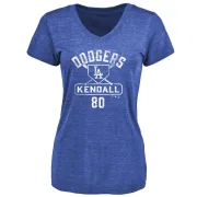 Jeren Kendall Women's Los Angeles Dodgers Base Runner Tri-Blend T-Shirt - Royal