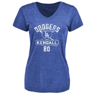 Jeren Kendall Women's Los Angeles Dodgers Base Runner Tri-Blend T-Shirt - Royal