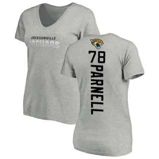 Jermey Parnell Women's Jacksonville Jaguars Backer V-Neck T-Shirt - Ash