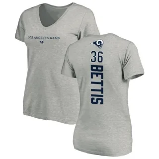 Jerome Bettis Women's Los Angeles Rams Backer V-Neck T-Shirt - Ash