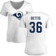 Jerome Bettis Women's Los Angeles Rams Name & Number Logo Slim Fit T-Shirt - White