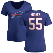 Jerry Hughes Women's Buffalo Bills Name & Number Logo Slim Fit T-Shirt - Royal