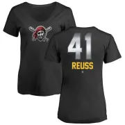 Jerry Reuss Women's Pittsburgh Pirates Midnight Mascot V-Neck T-Shirt - Black