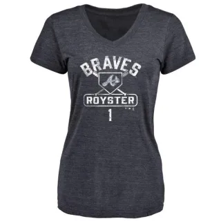 Jerry Royster Women's Atlanta Braves Base Runner Tri-Blend T-Shirt - Navy