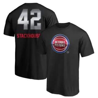 Jerry Stackhouse Detroit Pistons Black Midnight Mascot T-Shirt