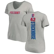 Jerry Stackhouse Women's Detroit Pistons Ash Backer T-Shirt