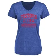 Jerry Stackhouse Women's Detroit Pistons Royal Baseline Tri-Blend T-Shirt