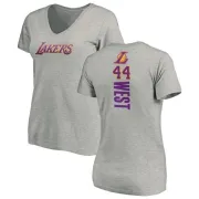 Jerry West Women's Los Angeles Lakers Ash Backer T-Shirt