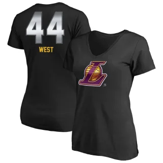 Jerry West Women's Los Angeles Lakers Black Midnight Mascot T-Shirt