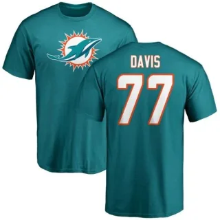 Jesse Davis Miami Dolphins Name & Number Logo T-Shirt - Aqua