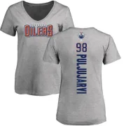 Jesse Puljujarvi Women's Edmonton Oilers Backer T-Shirt - Ash