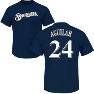 Jesus Aguilar Milwaukee Brewers Name & Number T-Shirt - Navy