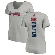 Jim Bouton Women's Atlanta Braves Backer Slim Fit T-Shirt - Ash