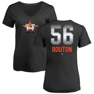 Jim Bouton Women's Houston Astros Midnight Mascot V-Neck T-Shirt - Black