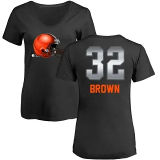 Jim Brown Women's Cleveland Browns Midnight Mascot T-Shirt - Black