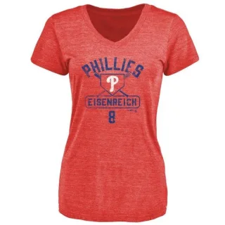 Jim Eisenreich Women's Philadelphia Phillies Base Runner Tri-Blend T-Shirt - Red