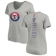 Jim Fregosi Women's Texas Rangers Backer Slim Fit T-Shirt - Ash