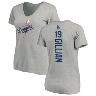 Jim Gilliam Women's Los Angeles Dodgers Backer Slim Fit T-Shirt - Ash