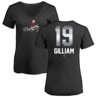 Jim Gilliam Women's Los Angeles Dodgers Midnight Mascot V-Neck T-Shirt - Black