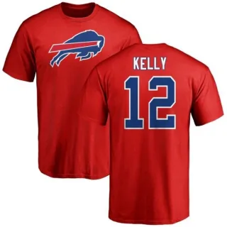 Jim Kelly Buffalo Bills Name & Number Logo T-Shirt - Red