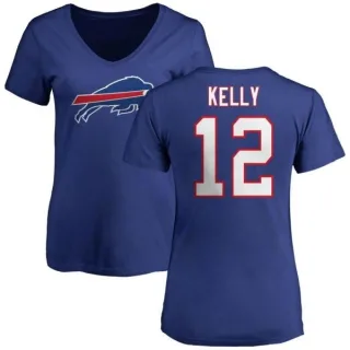 Jim Kelly Women's Buffalo Bills Name & Number Logo Slim Fit T-Shirt - Royal