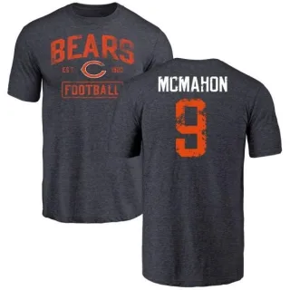 Jim McMahon Chicago Bears Navy Distressed Name & Number Tri-Blend T-Shirt